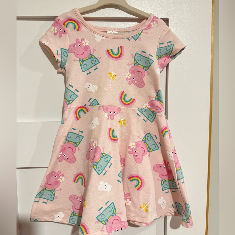 Peppa Pig Pink Dress with Rainbow Print